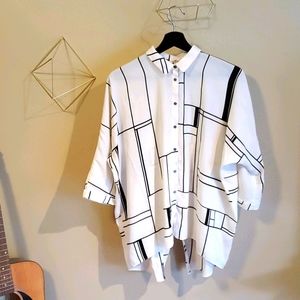 River Island Geometric Shirt with Split Back
